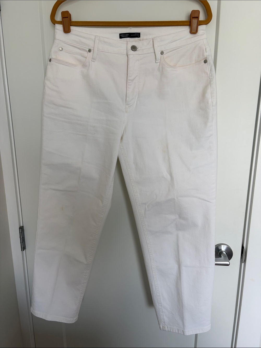 White Straight-Leg Jeans